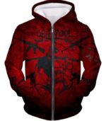 Deadpool Hoodie - Super Regenerating Marvel Hero Deadpool Graphic Red Hoodie - Zip Up Hoodie