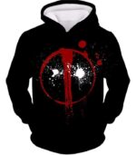 Deadpool Zip Up Hoodie - Deadpool Graphic Logo Black Zip Up Hoodie - Hoodie