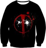 Deadpool Zip Up Hoodie - Deadpool Graphic Logo Black Zip Up Hoodie - Sweatshirt