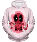 Deadpool Zip Up Hoodie - Deadpool I Heart U Comical Cute Pink Zip Up Hoodie - Hoodie