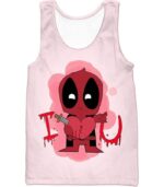 Deadpool Zip Up Hoodie - Deadpool I Heart U Comical Cute Pink Zip Up Hoodie - Tank Top