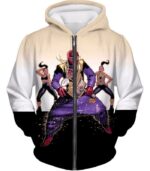 Deadpool Zip Up Hoodie - Deadpool Shenanigans Comical Print White Zip Up Hoodie