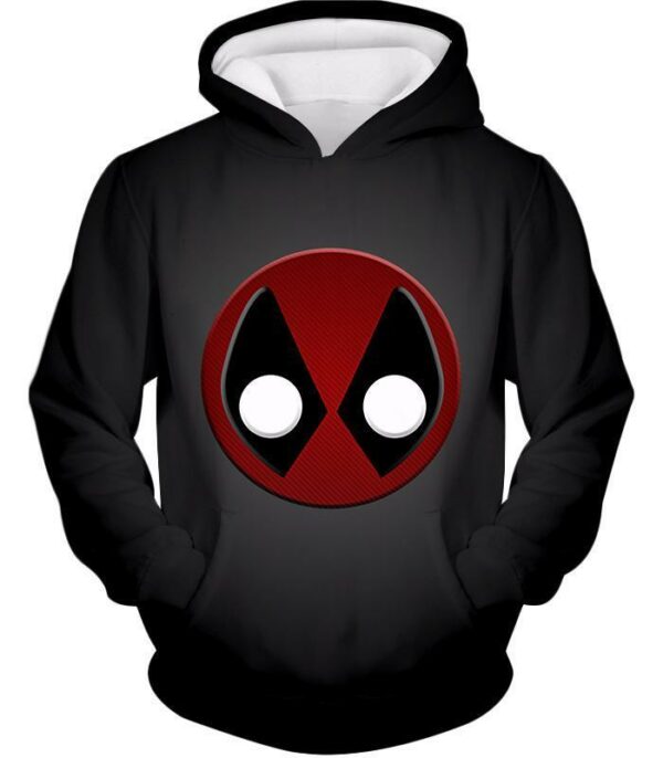 Deadpool Zip Up Hoodie - Favourite Deadpool Logo Black Zip Up Hoodie - Hoodie