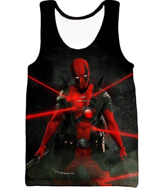 Deadpool Zip Up Hoodie - Mutant Weapon X Project Deadpool Action Black Zip Up Hoodie - Tank Top