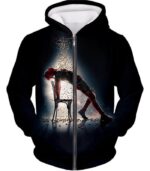 Deadpool Zip Up Hoodie - Super Regenerating Hero Deadpool Graphic Black Zip Up Hoodie - Zip Up Hoodie