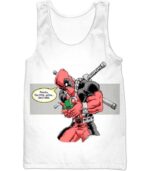 Deadpool Zip Up Hoodie - X-Force Mutant Deadpool Comic Graphic White Zip Up Hoodie - Tank Top