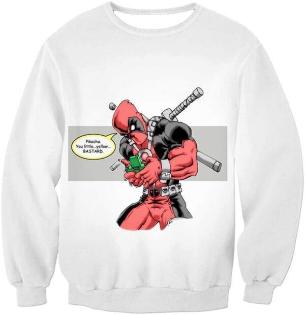 Deadpool Zip Up Hoodie - X-Force Mutant Deadpool Comic Graphic White Zip Up Hoodie - Sweatshirt