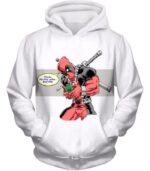 Deadpool Zip Up Hoodie - X-Force Mutant Deadpool Comic Graphic White Zip Up Hoodie - Hoodie