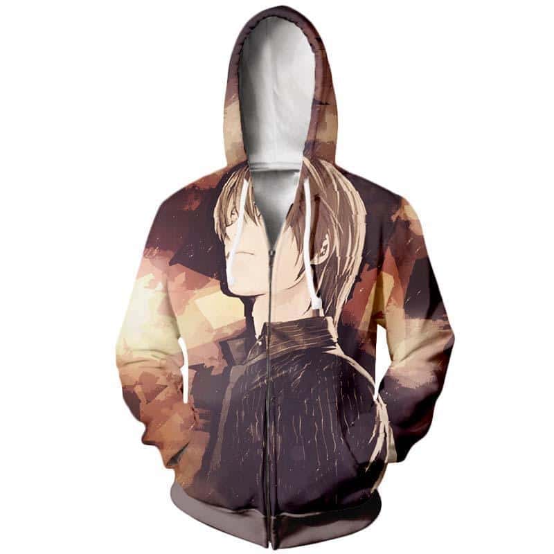 Death Note Light Yagami Zip Up Hoodie - Death Note Jacket Hoodie