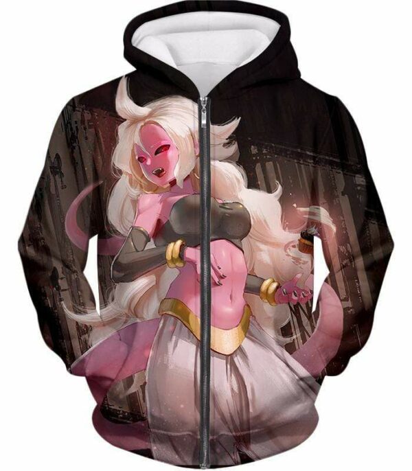 Dragon Ball Dragon Ball Super Villain Android 21 Ultimate Form Hoodie - DBZ Hoodie - Zip Up Hoodie