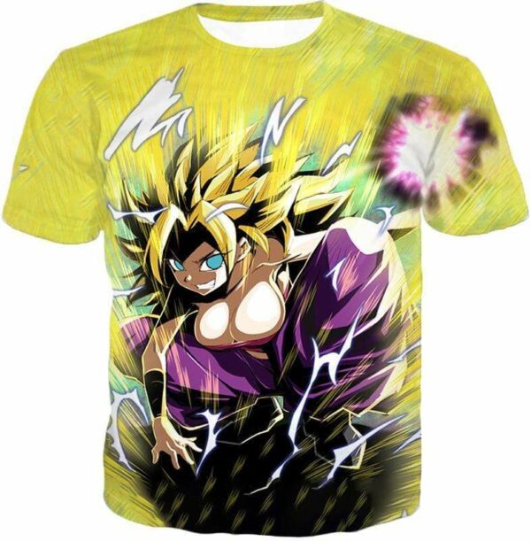 Dragon Ball Super Action Hero Caulifla Super Saiyan 3 Graphic Hoodie - DBZ Clothing Hoodie - T-Shirt