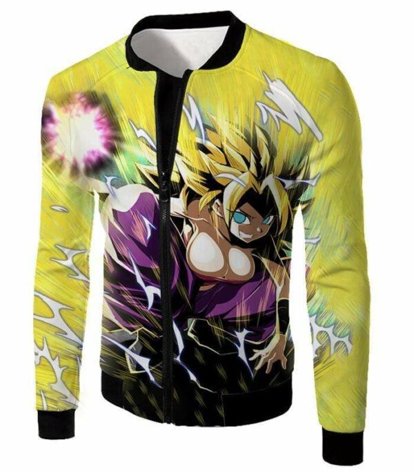 Dragon Ball Super Action Hero Caulifla Super Saiyan 3 Graphic Hoodie - DBZ Clothing Hoodie - Jacket