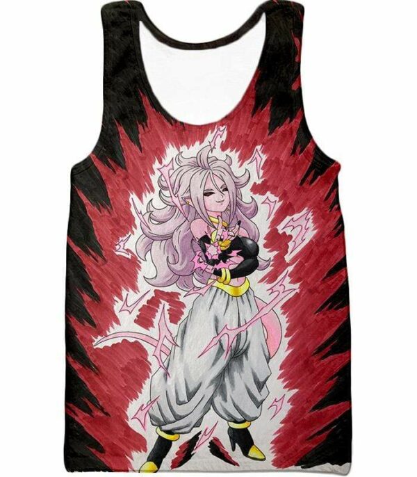 Dragon Ball Super Android 21 Ultimate Evil Form Graphci Zip Up Hoodie - Dragon Ball Super Hoodie - Tank Top