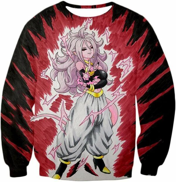 Dragon Ball Super Android 21 Ultimate Evil Form Graphci Zip Up Hoodie - Dragon Ball Super Hoodie - Sweatshirt