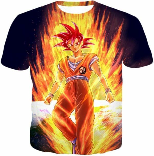 Dragon Ball Super Anime Art Goku Super Saiyan God Cool Graphic Hoodie - T-Shirt