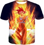 Dragon Ball Super Anime Art Goku Super Saiyan God Cool Graphic Zip Up Hoodie - T-Shirt