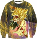 Dragon Ball Super Bardock The Super Saiyan Anime Black Zip Up Hoodie - Sweatshirt