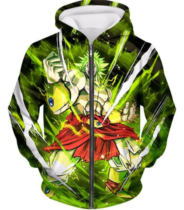 Dragon Ball Super Broly Legendary Super Saiyan Graphic Anime Hoodie - Zip Up Hoodie