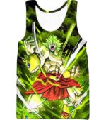 Dragon Ball Super Broly Legendary Super Saiyan Graphic Anime Zip Up Hoodie - Tank Top