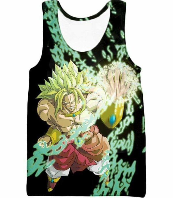 Dragon Ball Super Broly The Legendary Super Saiyan Action Black Zip Up Hoodie - Tank Top