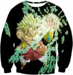 Dragon Ball Super Broly The Legendary Super Saiyan Action Black Zip Up Hoodie - Sweatshirt