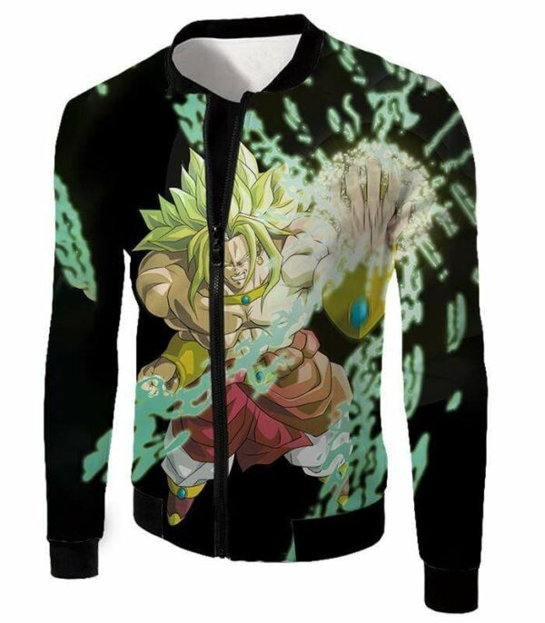 Dragon Ball Super Broly The Legendary Super Saiyan Action Black Zip Up Hoodie - Jacket