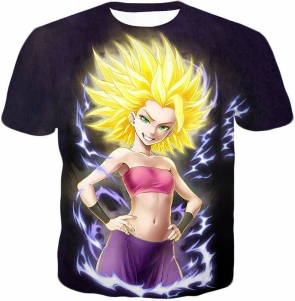 Dragon Ball Super Caulifla Cool Super Saiyan Universe 6 Black Hoodie - T-Shirt