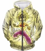 Dragon Ball Super Caulifla The Female Super Saiyan Cool Art White Hoodie - Zip Up Hoodie