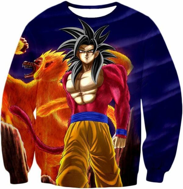 Dragon Ball Super Controlled Beast Form Goku Super Saiyan 4 Blue Hoodie - Sweatshirt