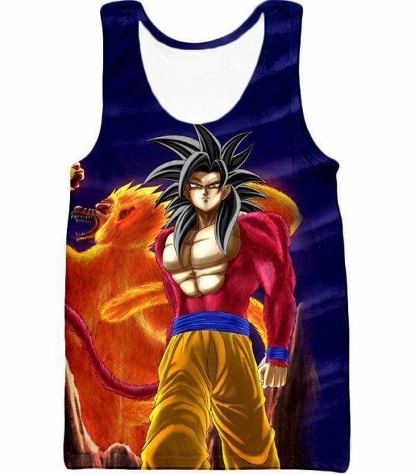 Dragon Ball Super Controlled Beast Form Goku Super Saiyan 4 Blue Hoodie - Tank Top