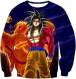 Dragon Ball Super Controlled Beast Form Goku Super Saiyan 4 Blue Zip Up Hoodie - Sweatshirt