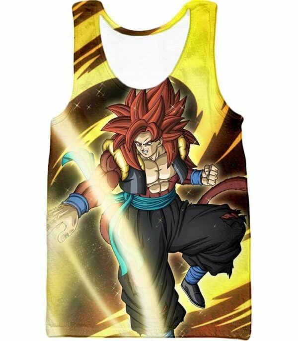 Dragon Ball Super Cool Gogeta Xeno Super Saiyan 4 Action Graphic Zip Up Hoodie - DBZ Hoodie - Tank Top