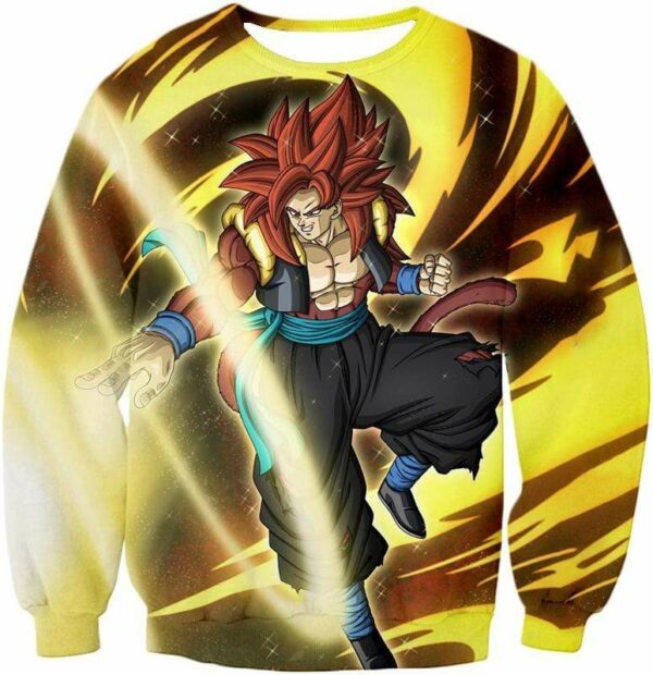 Dragon Ball Super Cool Gogeta Xeno Super Saiyan 4 Action Graphic Zip Up Hoodie - DBZ Hoodie - Sweatshirt