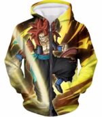 Dragon Ball Super Cool Gogeta Xeno Super Saiyan 4 Action Graphic Zip Up Hoodie - DBZ Hoodie