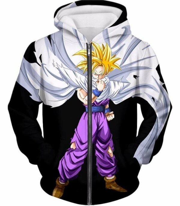 Dragon Ball Super Cool Gohan Full Super Saiyan Black Hoodie - DBZ Hoodie - Zip Up Hoodie