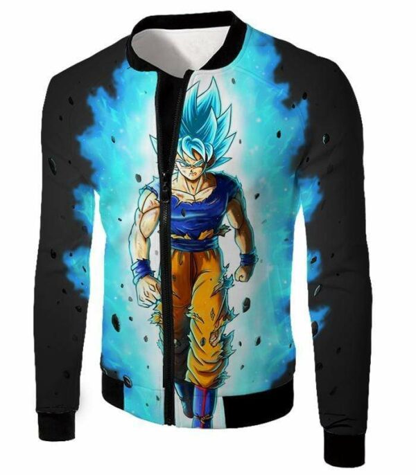 Dragon Ball Super Cool Goku Super Saiyan Blue Anime Black Hoodie - Jacket
