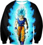 Dragon Ball Super Cool Goku Super Saiyan Blue Anime Black Hoodie - Sweatshirt
