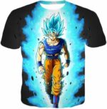 Dragon Ball Super Cool Goku Super Saiyan Blue Anime Black Hoodie - T-Shirt