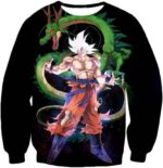 Dragon Ball Super Cool Hero Goku Super Saiyan White X Dragon Shenron Black Hoodie - Sweatshirt