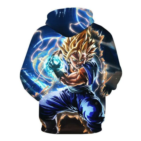 Dragon Ball Super Cool Hero Goku Super Saiyan White X Dragon Shenron Black Zip Up Hoodie