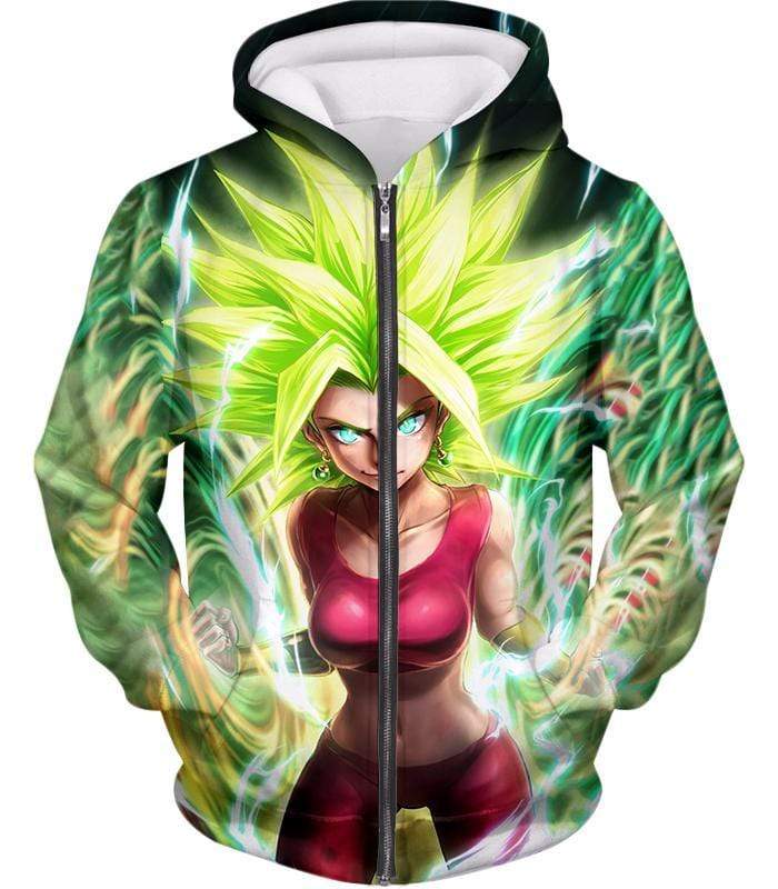 Dragon Ball Super Cool Legendary Super Saiyan Kale Graphic Zip Up Hoodie - DBZ Clothing Hoodie
