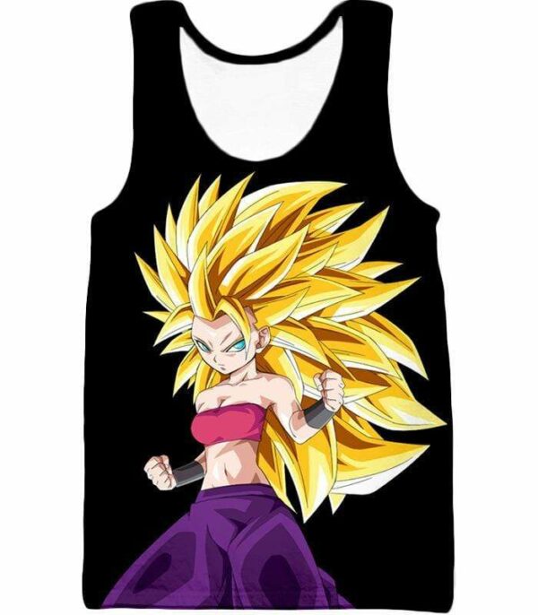 Dragon Ball Super Cool Saiyan Caulifla Super Saiyan 3 Black Hoodie - Dragon Ball Z Hoodie - Tank Top