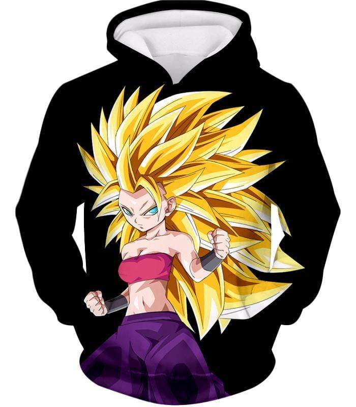 Dragon Ball Super Cool Saiyan Caulifla Super Saiyan 3 Black Hoodie - Dragon Ball Z Hoodie - Hoodie