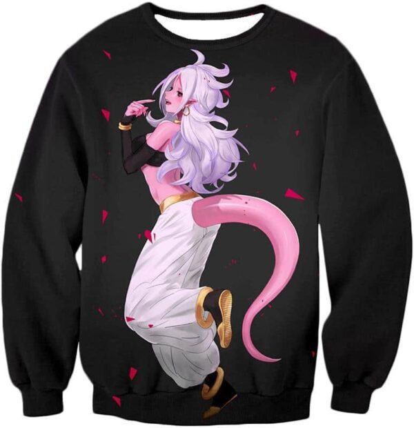 Dragon Ball Super Cute Evil Android 21 Form Anime Black Hoodie - Sweatshirt