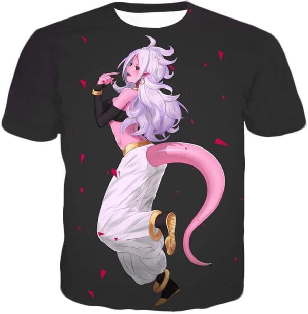 Dragon Ball Super Cute Evil Android 21 Form Anime Black Hoodie - T-Shirt