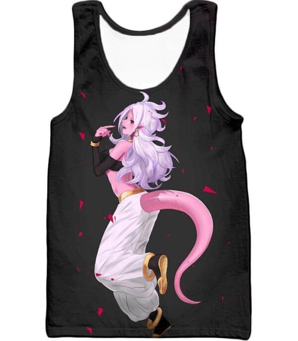 Dragon Ball Super Cute Evil Android 21 Form Anime Black Hoodie - Tank Top