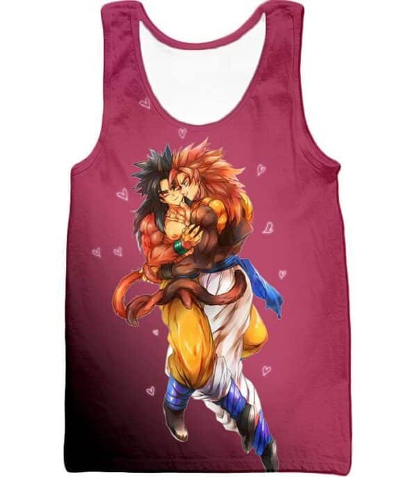 Dragon Ball Super DBZ Hoodie - Funny Super Saiyan 4 Art Gogeta X Goku Cute Pink Anime Zip Up Hoodie - Tank Top