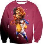 Dragon Ball Super DBZ Hoodie - Funny Super Saiyan 4 Art Gogeta X Goku Cute Pink Anime Zip Up Hoodie - Sweatshirt