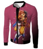 Dragon Ball Super DBZ Hoodie - Funny Super Saiyan 4 Art Gogeta X Goku Cute Pink Anime Zip Up Hoodie - Jacket