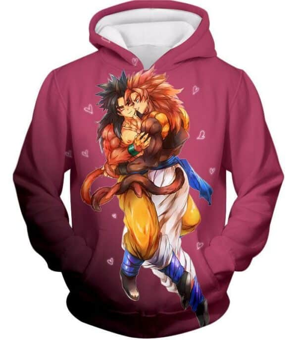 Dragon Ball Super DBZ Hoodie - Funny Super Saiyan 4 Art Gogeta X Goku Cute Pink Anime Zip Up Hoodie - Hoodie